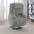 Houston Upholstered Power Lift Recliner Grey - Home & Sleep Outlet