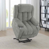 Houston Upholstered Power Lift Recliner Grey - Home & Sleep Outlet