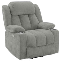 Houston Upholstered Power Lift Recliner Grey - Home & Sleep Outlet