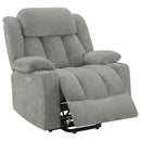 Houston Upholstered Power Lift Recliner Grey - Home & Sleep Outlet