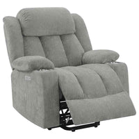 Houston Upholstered Power Lift Recliner Grey - Home & Sleep Outlet