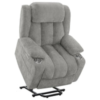 Houston Upholstered Power Lift Recliner Grey - Home & Sleep Outlet