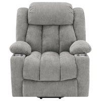 Houston Upholstered Power Lift Recliner Grey - Home & Sleep Outlet