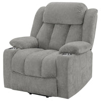 Houston Upholstered Power Lift Recliner Grey - Home & Sleep Outlet