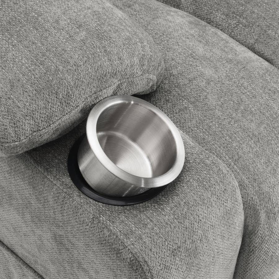 Houston Upholstered Power Lift Recliner Grey - Home & Sleep Outlet