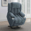 Houston Upholstered Power Lift Recliner Slate Blue - Home & Sleep Outlet