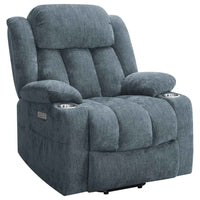 Houston Upholstered Power Lift Recliner Slate Blue - Home & Sleep Outlet