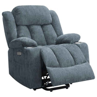 Houston Upholstered Power Lift Recliner Slate Blue - Home & Sleep Outlet