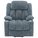 Houston Upholstered Power Lift Recliner Slate Blue - Home & Sleep Outlet