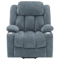 Houston Upholstered Power Lift Recliner Slate Blue - Home & Sleep Outlet