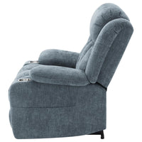 Houston Upholstered Power Lift Recliner Slate Blue - Home & Sleep Outlet