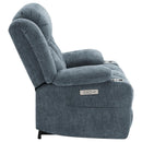 Houston Upholstered Power Lift Recliner Slate Blue - Home & Sleep Outlet