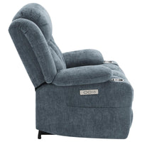 Houston Upholstered Power Lift Recliner Slate Blue - Home & Sleep Outlet