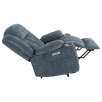 Houston Upholstered Power Lift Recliner Slate Blue - Home & Sleep Outlet
