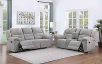 Gilson 2-piece Chenille Upholstered Reclining Sofa Set Grey - Home & Sleep Outlet