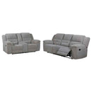 Gilson 2-piece Chenille Upholstered Reclining Sofa Set Grey - Home & Sleep Outlet