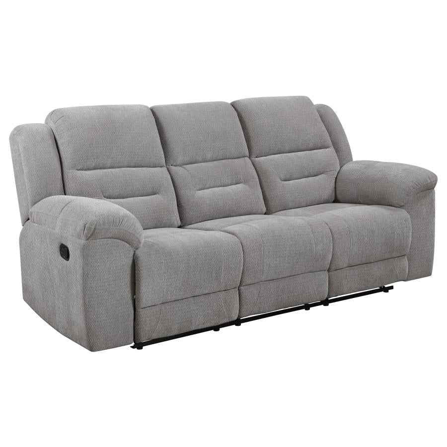 Gilson 2-piece Chenille Upholstered Reclining Sofa Set Grey - Home & Sleep Outlet