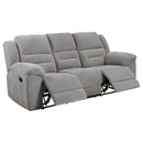 Gilson 2-piece Chenille Upholstered Reclining Sofa Set Grey - Home & Sleep Outlet