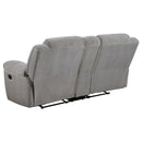 Gilson 2-piece Chenille Upholstered Reclining Sofa Set Grey - Home & Sleep Outlet
