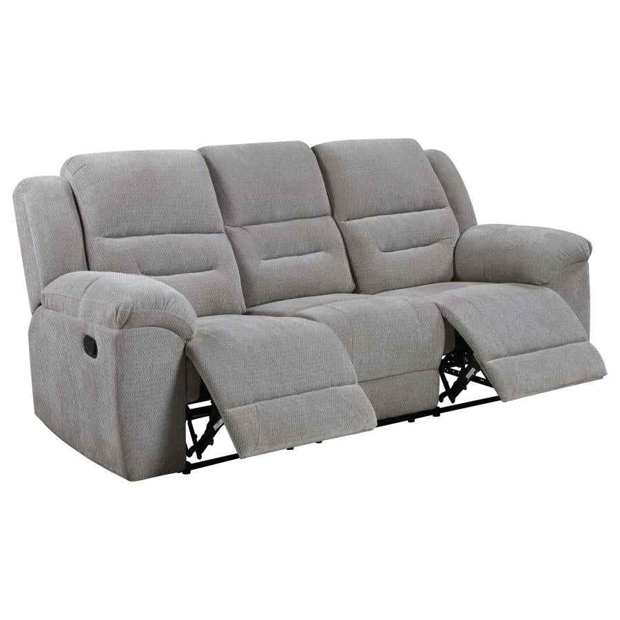 Gilson 3-piece Chenille Upholstered Reclining Sofa Set Grey - Home & Sleep Outlet