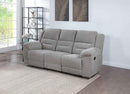 Gilson Chenille Upholstered Reclining Sofa Grey - Home & Sleep Outlet
