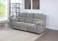 Gilson Chenille Upholstered Reclining Sofa Grey - Home & Sleep Outlet