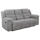 Gilson Chenille Upholstered Reclining Sofa Grey - Home & Sleep Outlet