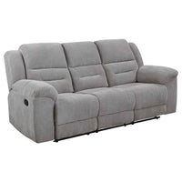 Gilson Chenille Upholstered Reclining Sofa Grey - Home & Sleep Outlet