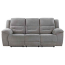 Gilson Chenille Upholstered Reclining Sofa Grey - Home & Sleep Outlet