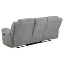 Gilson Chenille Upholstered Reclining Sofa Grey - Home & Sleep Outlet