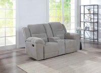 Gilson Chenille Upholstered Reclining Loveseat Grey - Home & Sleep Outlet
