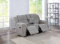 Gilson Chenille Upholstered Reclining Loveseat Grey - Home & Sleep Outlet