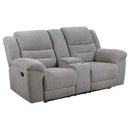Gilson Chenille Upholstered Reclining Loveseat Grey - Home & Sleep Outlet