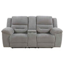 Gilson Chenille Upholstered Reclining Loveseat Grey - Home & Sleep Outlet