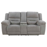 Gilson Chenille Upholstered Reclining Loveseat Grey - Home & Sleep Outlet