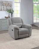Gilson Chenille Upholstered Glider Recliner Chair Grey - Home & Sleep Outlet