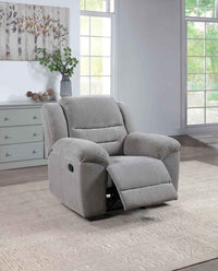 Gilson Chenille Upholstered Glider Recliner Chair Grey - Home & Sleep Outlet