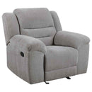 Gilson Chenille Upholstered Glider Recliner Chair Grey - Home & Sleep Outlet