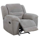 Gilson Chenille Upholstered Glider Recliner Chair Grey - Home & Sleep Outlet
