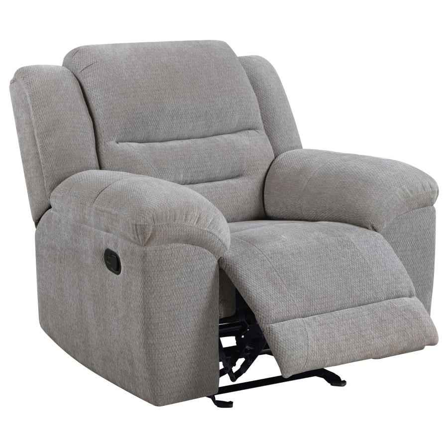 Gilson Chenille Upholstered Glider Recliner Chair Grey - Home & Sleep Outlet