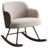 Paige Boucle Upholstered Mid Back Rocking Chair Beige - Home & Sleep Outlet