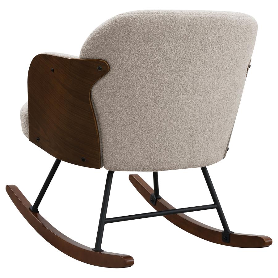 Paige Boucle Upholstered Mid Back Rocking Chair Beige - Home & Sleep Outlet