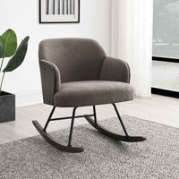 Paige Boucle Upholstered Mid Back Rocking Chair Taupe - Home & Sleep Outlet