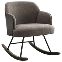 Paige Boucle Upholstered Mid Back Rocking Chair Taupe - Home & Sleep Outlet