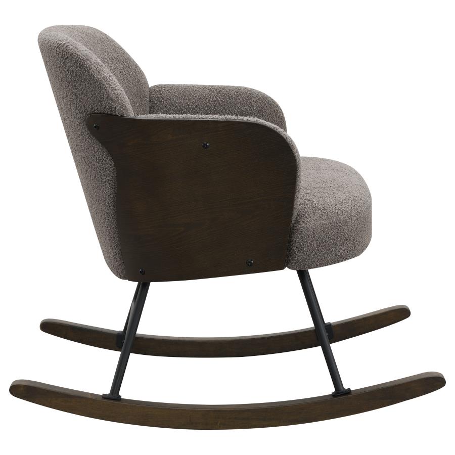 Paige Boucle Upholstered Mid Back Rocking Chair Taupe - Home & Sleep Outlet