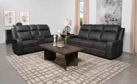 Raelynn 2-piece Upholstered Reclining Sofa Set Grey - Home & Sleep Outlet