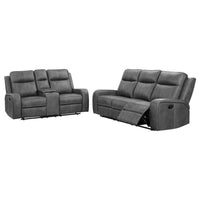 Raelynn 2-piece Upholstered Reclining Sofa Set Grey - Home & Sleep Outlet