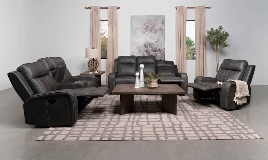 Raelynn 3-piece Upholstered Reclining Sofa Set Grey - Home & Sleep Outlet