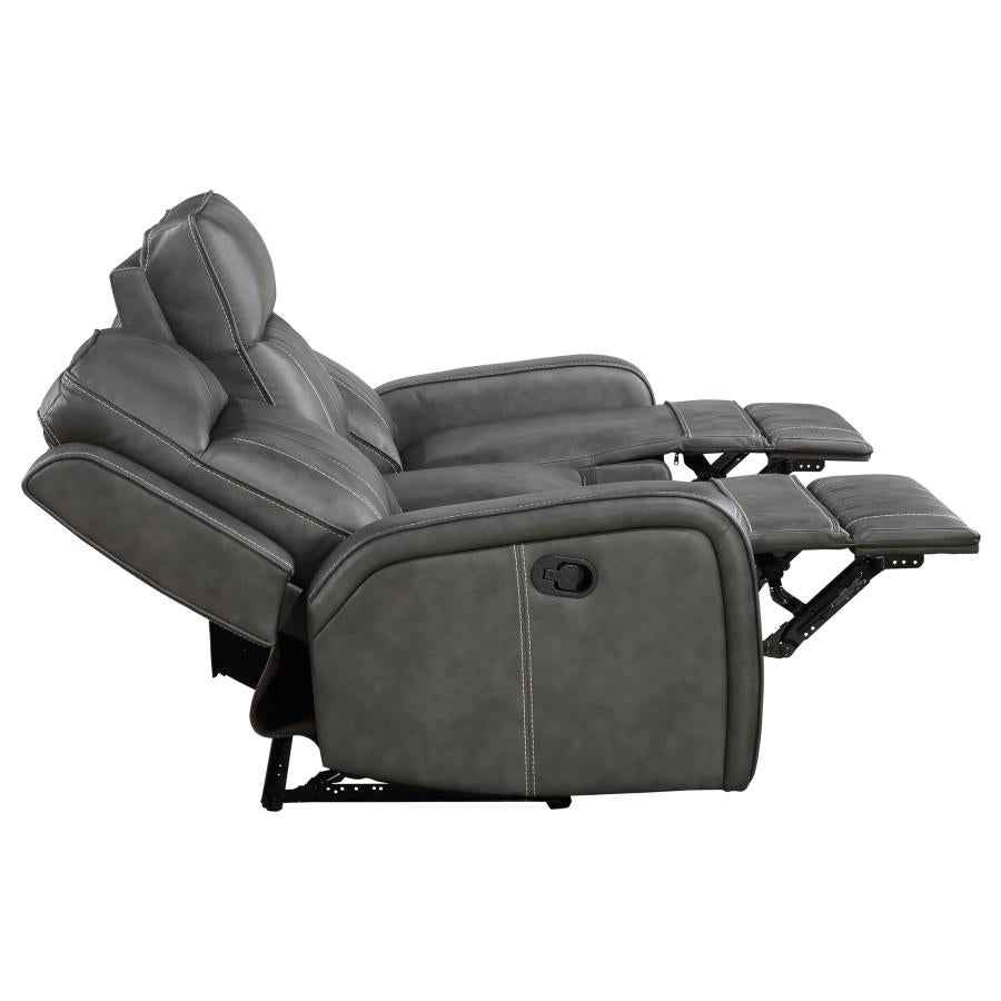 Raelynn 3-piece Upholstered Reclining Sofa Set Grey - Home & Sleep Outlet