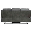 Raelynn Upholstered Track Arm Motion Sofa Grey - Home & Sleep Outlet